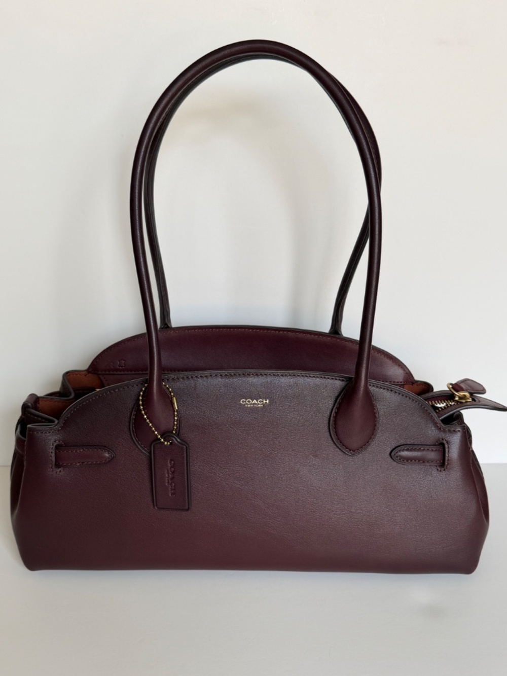 COACH Empire Carryall Bag 34, Smooth leather in Brass/Merlot